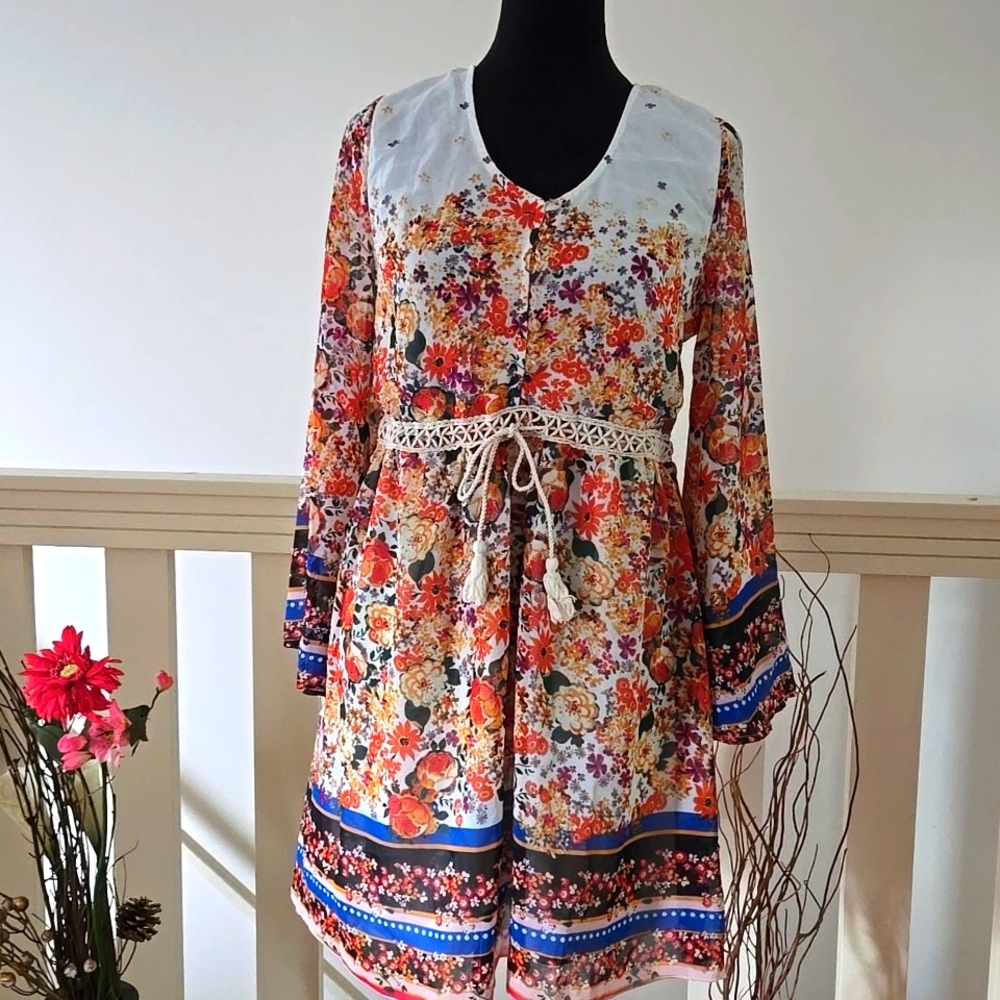 Parsian Collection | Coachella Floral Boho Dress - Picture 4 of 12